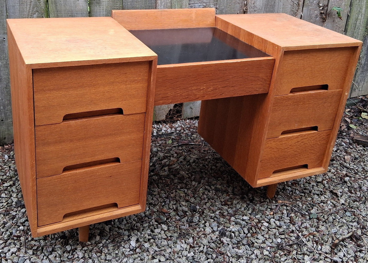 MCM Kneehole Stag C Range light oak desk /dressing Table by John and Sylvia Reid