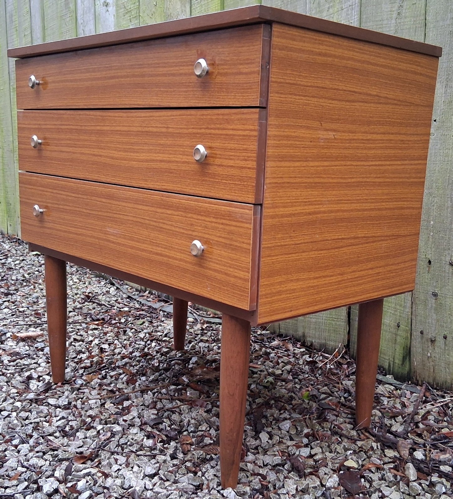 Mid Century Modern Schreiber Set of 4 drawers metal handles
