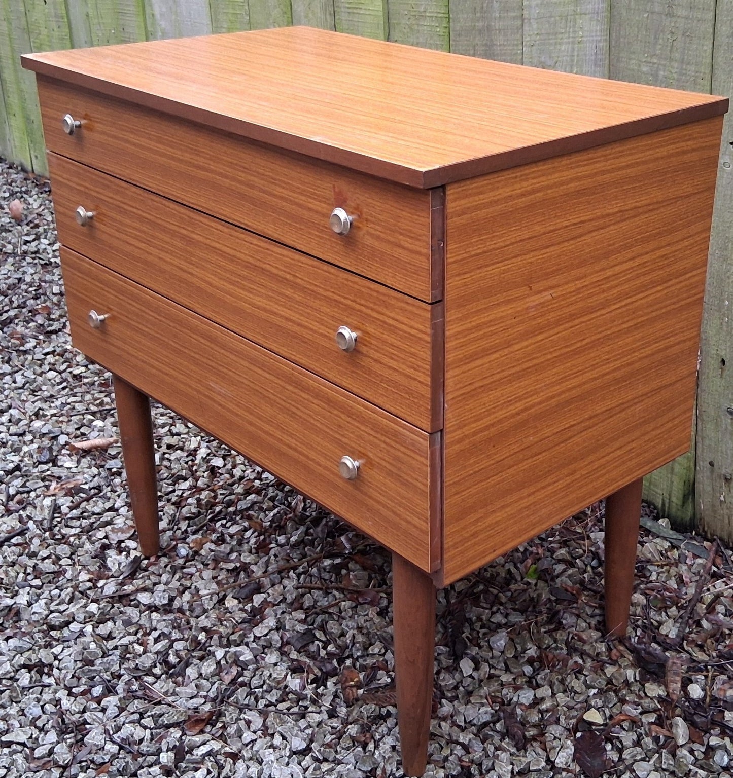 Mid Century Modern Schreiber Set of 4 drawers metal handles