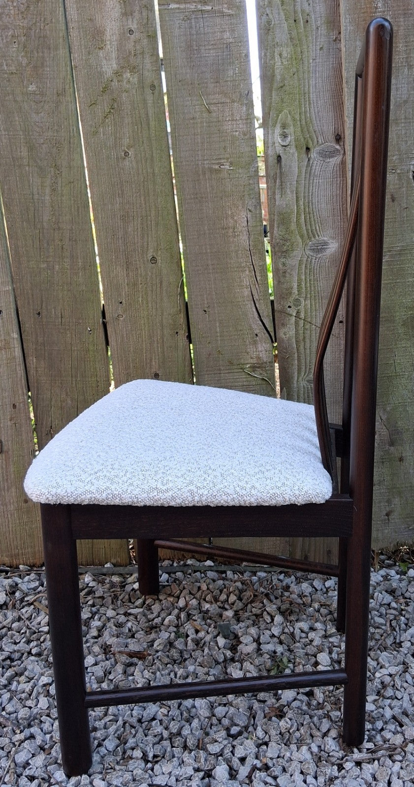Mid Century Modern Danish Dining Chairs by Boltinge incl 2 carvers Ivory Boucle