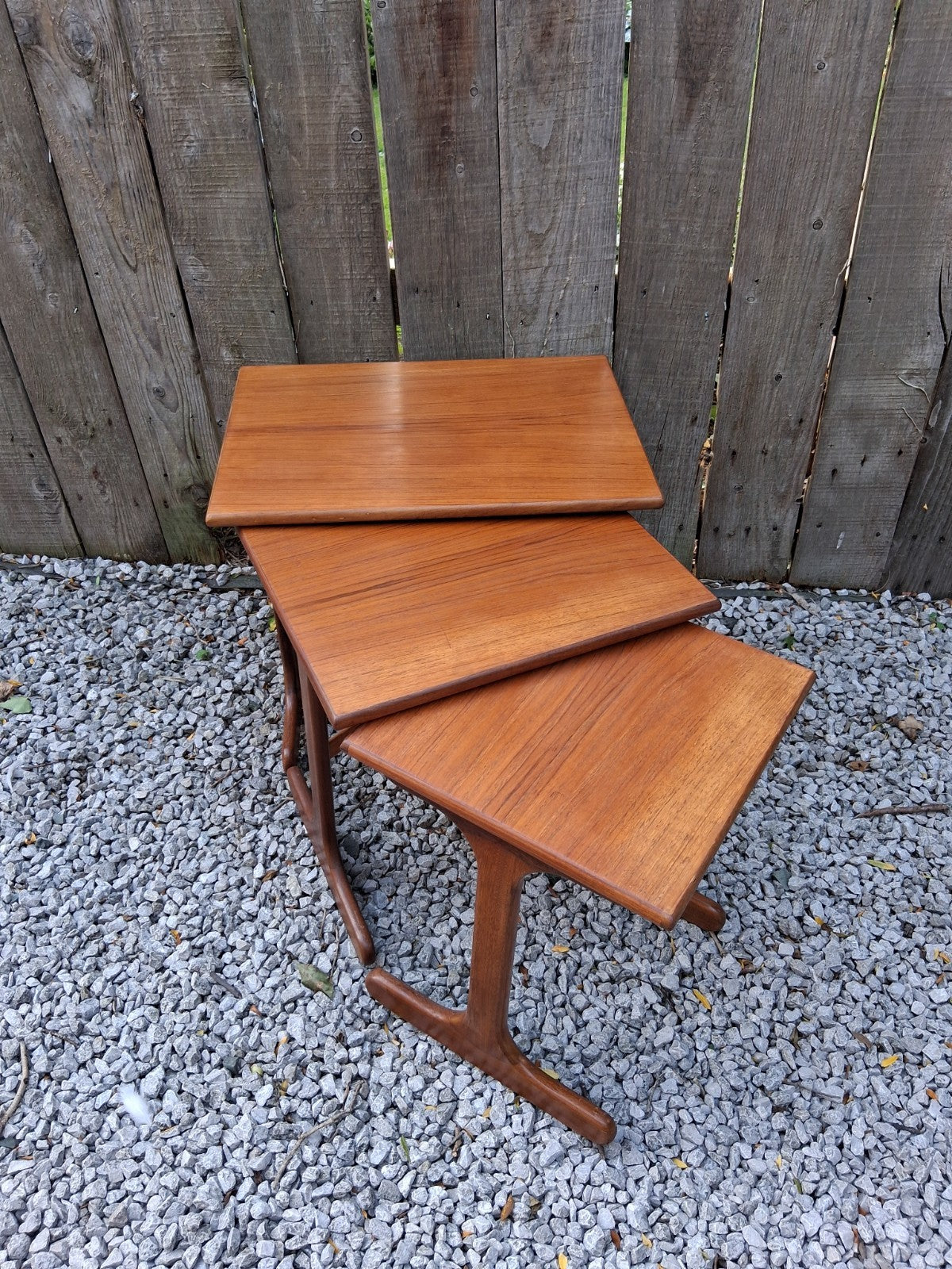 Mid Century Modern Gplan Nest of Tables Curved stretcher Fresco B