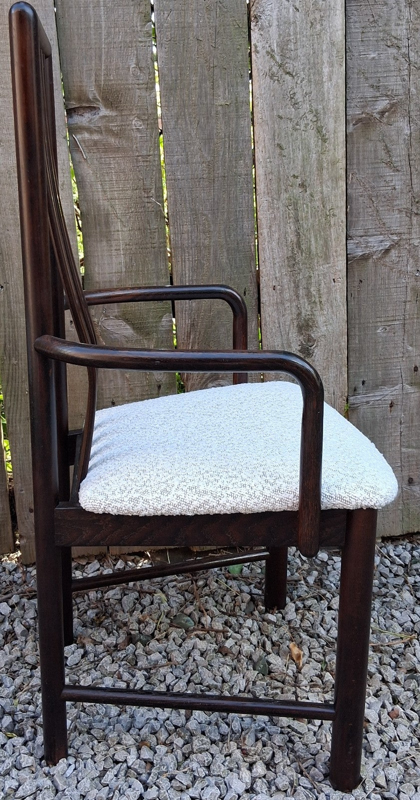 Mid Century Modern Danish Dining Chairs by Boltinge incl 2 carvers Ivory Boucle