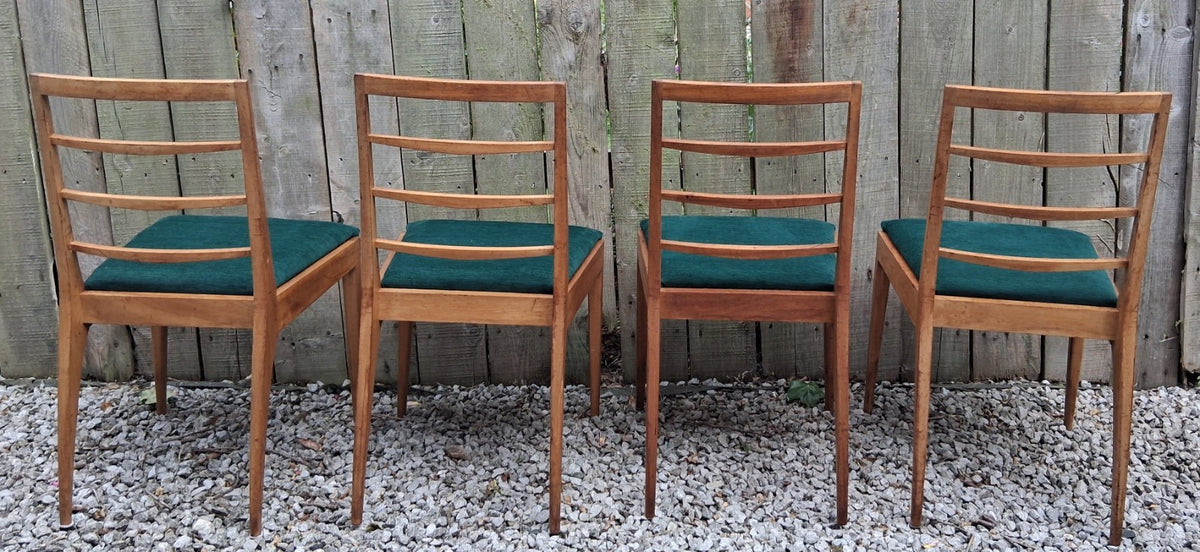 Mid Century 4 Repholstered Teak Dining Chairs McIntosh Model no 9073