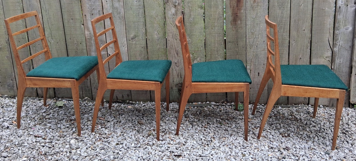 Mid Century 4 Repholstered Teak Dining Chairs McIntosh Model no 9073
