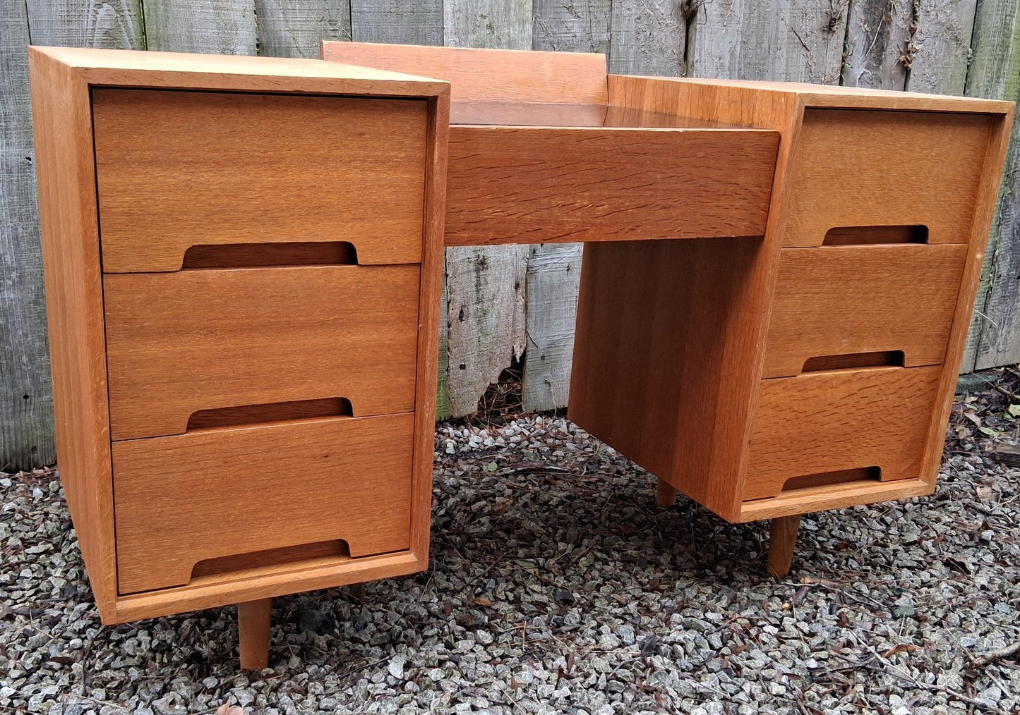 MCM Kneehole Stag C Range light oak desk /dressing Table by John and Sylvia Reid