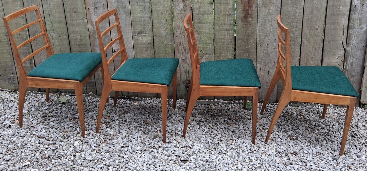 Mid Century 4 Repholstered Teak Dining Chairs McIntosh Model no 9073