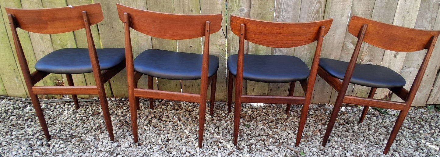 Mid Century Modern 4 GPlan  chairs 2 chairs orig Kofod Larsen gold marks 2 repro