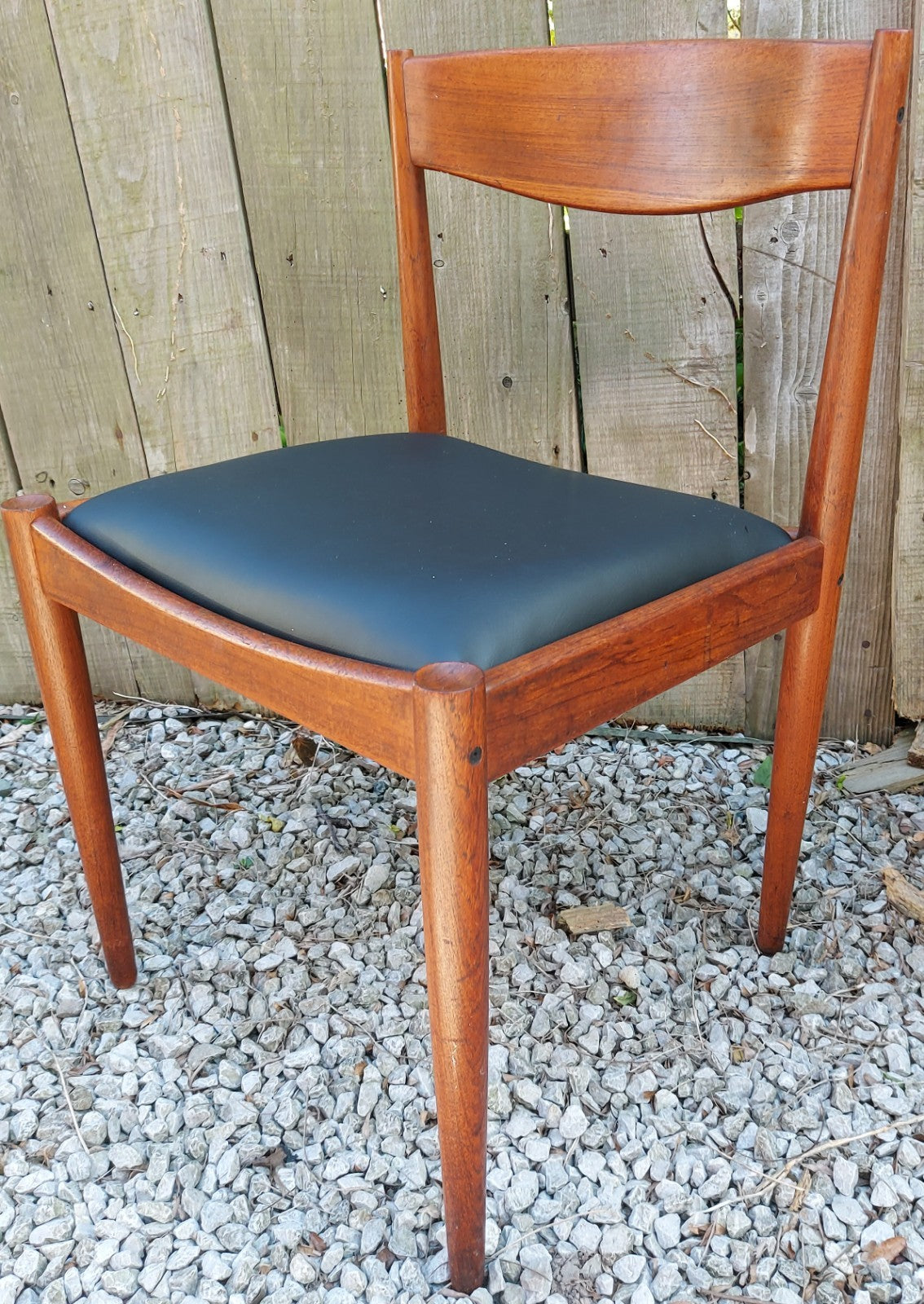 mid century modern 2 dining chairs bramin Black vinyl