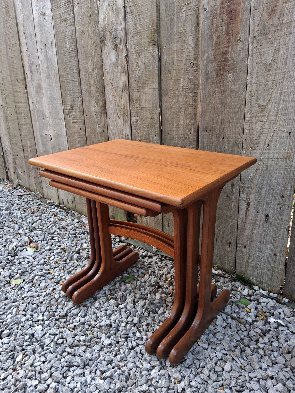 Mid Century Modern Gplan Nest of Tables Curved stretcher Fresco B