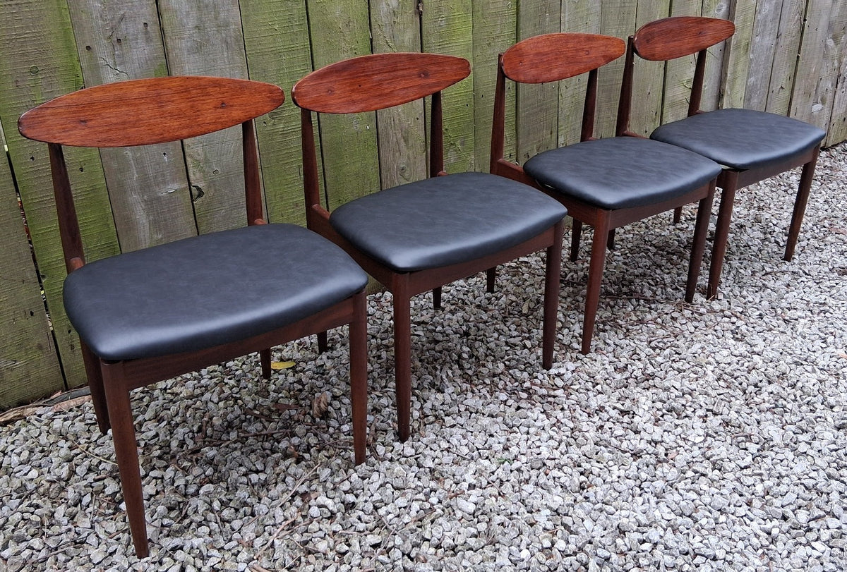 Mid Century Modern 4 GPlan chairs 2 chairs orig Kofod Larsen gold marks 2 reproB