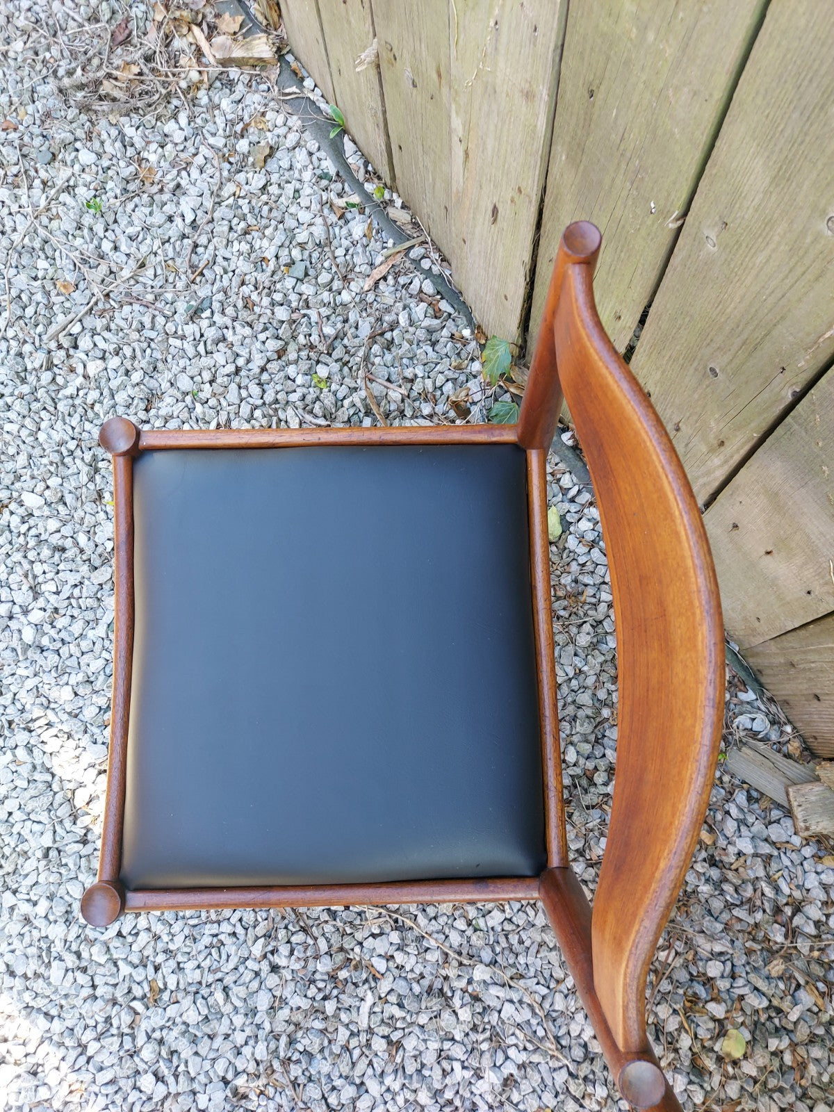 mid century modern 2 dining chairs bramin Black vinyl