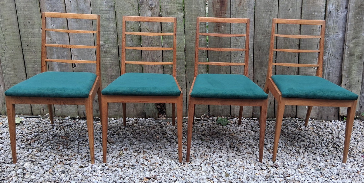 Mid Century 4 Repholstered Teak Dining Chairs McIntosh Model no 9073
