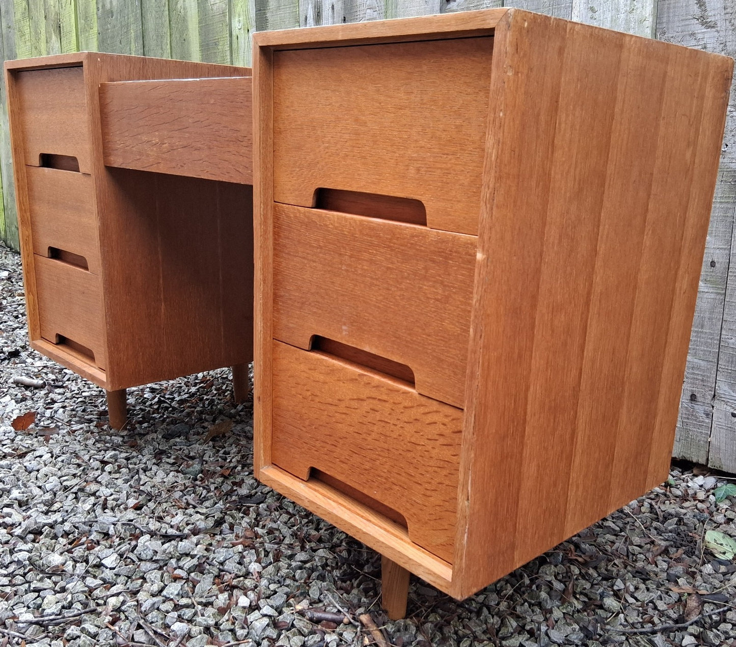 MCM Kneehole Stag C Range light oak desk /dressing Table by John and Sylvia Reid