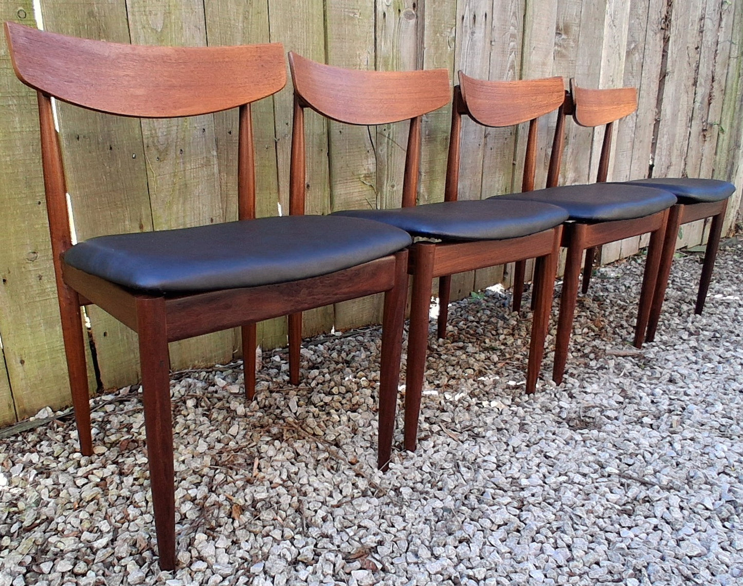 Mid Century Modern 4 GPlan  chairs 2 chairs orig Kofod Larsen gold marks 2 repro