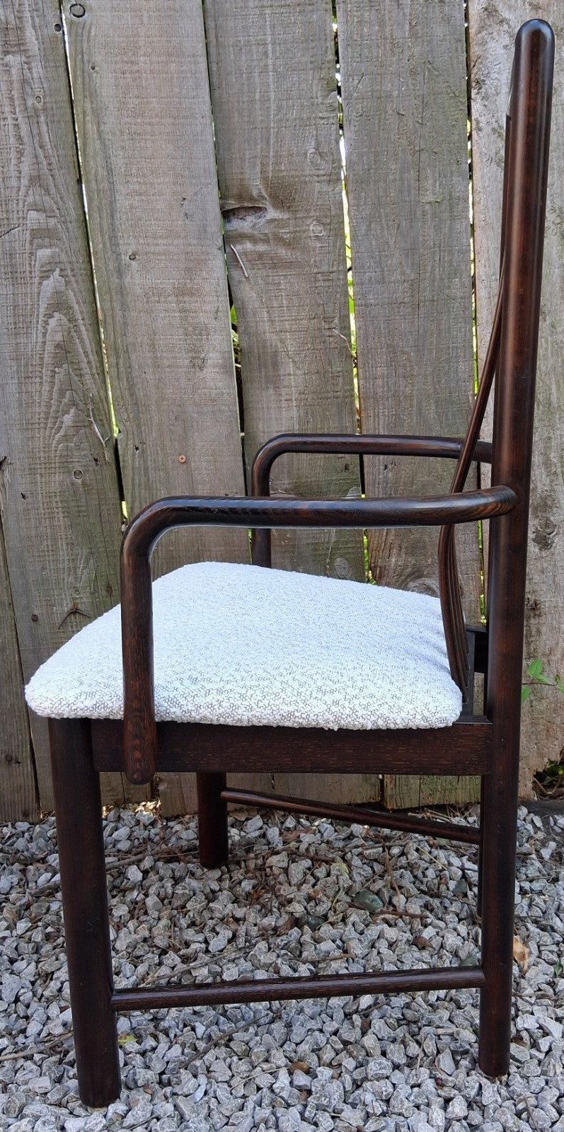 Mid Century Modern Danish Dining Chairs by Boltinge incl 2 carvers Ivory Boucle