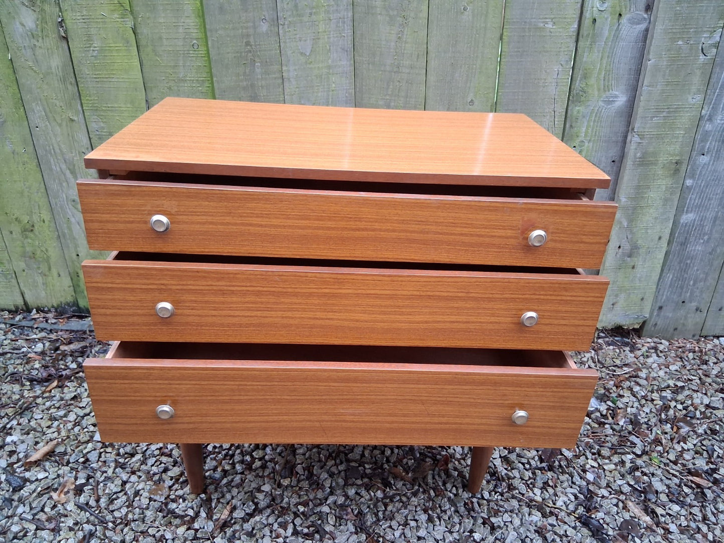 Mid Century Modern Schreiber Set of 4 drawers metal handles