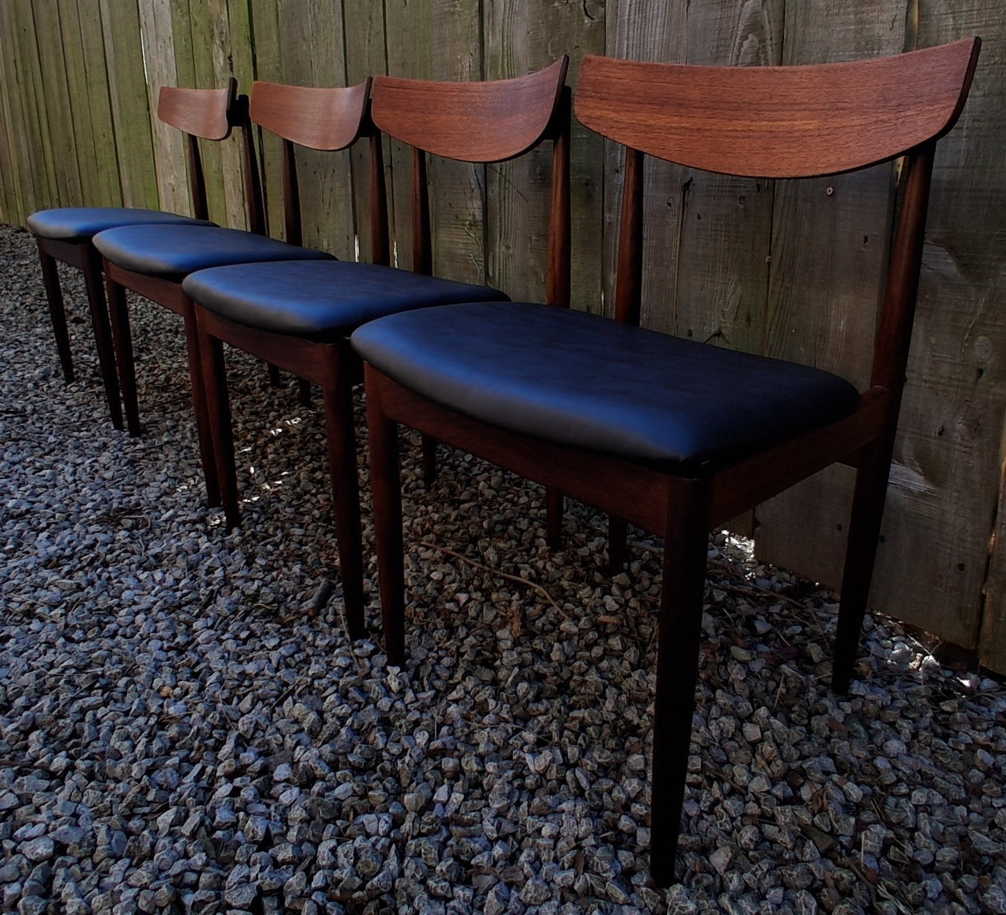 Mid Century Modern 4 GPlan  chairs 2 chairs orig Kofod Larsen gold marks 2 repro