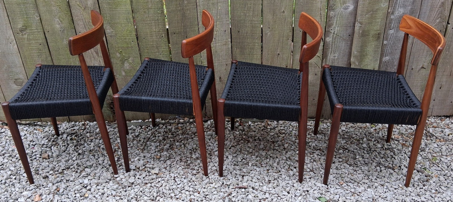 Mid Century Modern 4 MK200 Mogens Kold black Cord chairs