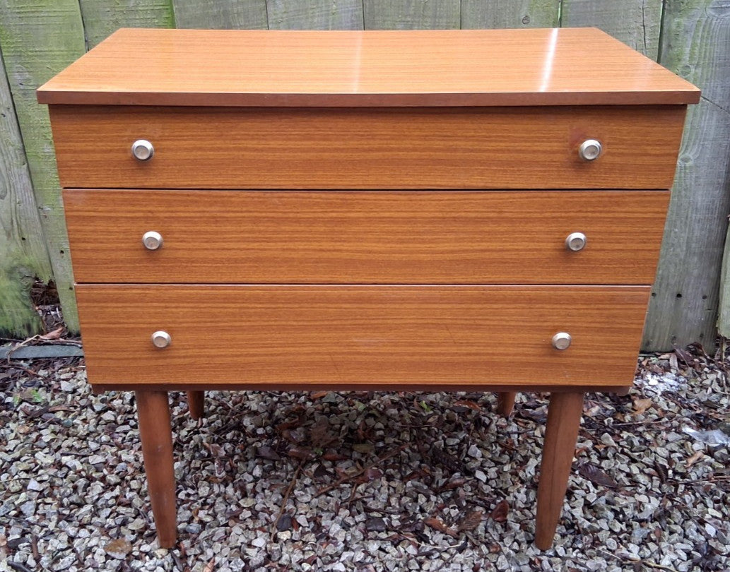 Mid Century Modern Schreiber Set of 4 drawers metal handles