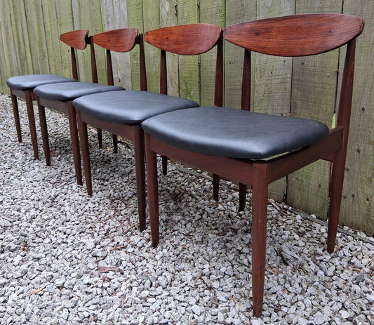 Mid Century Modern 4 GPlan chairs 2 chairs orig Kofod Larsen gold marks 2 reproB