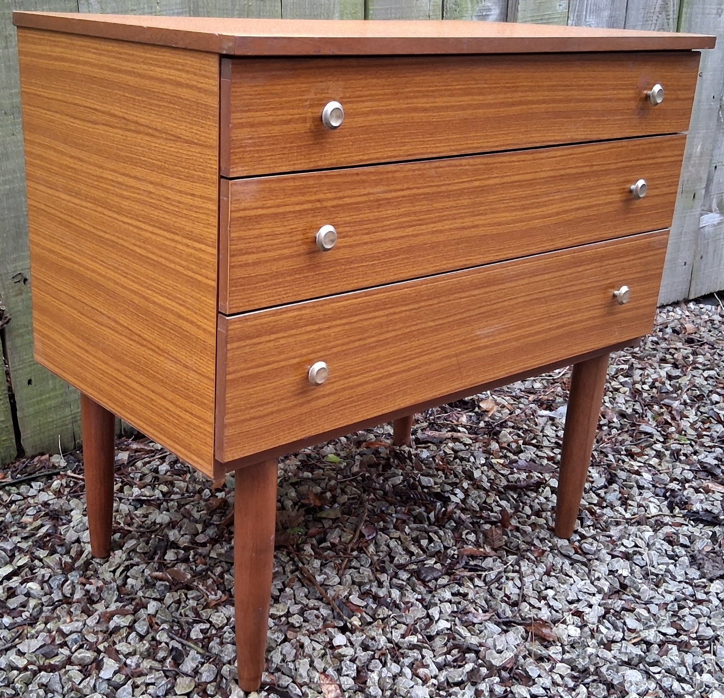 Mid Century Modern Schreiber Set of 4 drawers metal handles