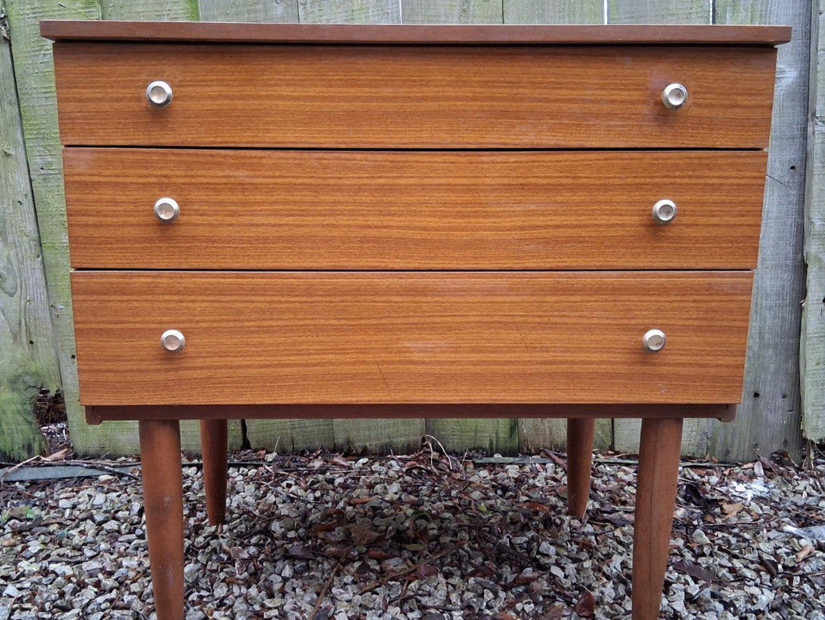 Mid Century Modern Schreiber Set of 4 drawers metal handles