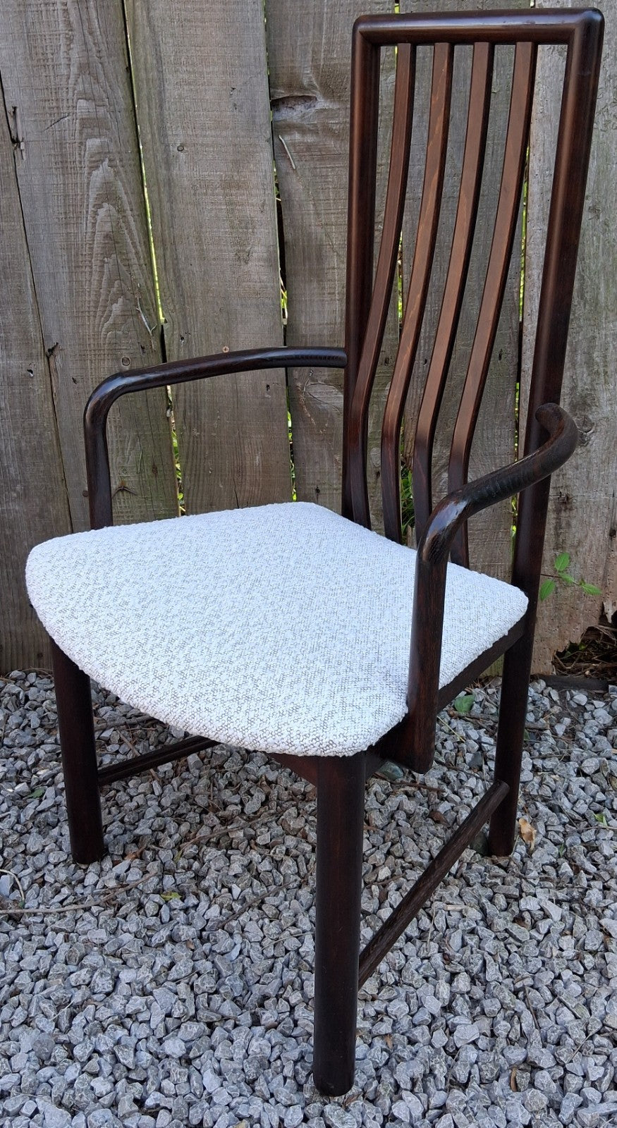Mid Century Modern Danish Dining Chairs by Boltinge incl 2 carvers Ivory Boucle