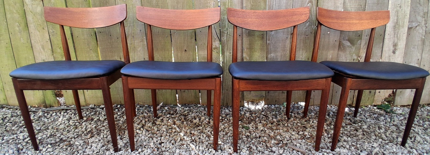 Mid Century Modern 4 GPlan  chairs 2 chairs orig Kofod Larsen gold marks 2 repro