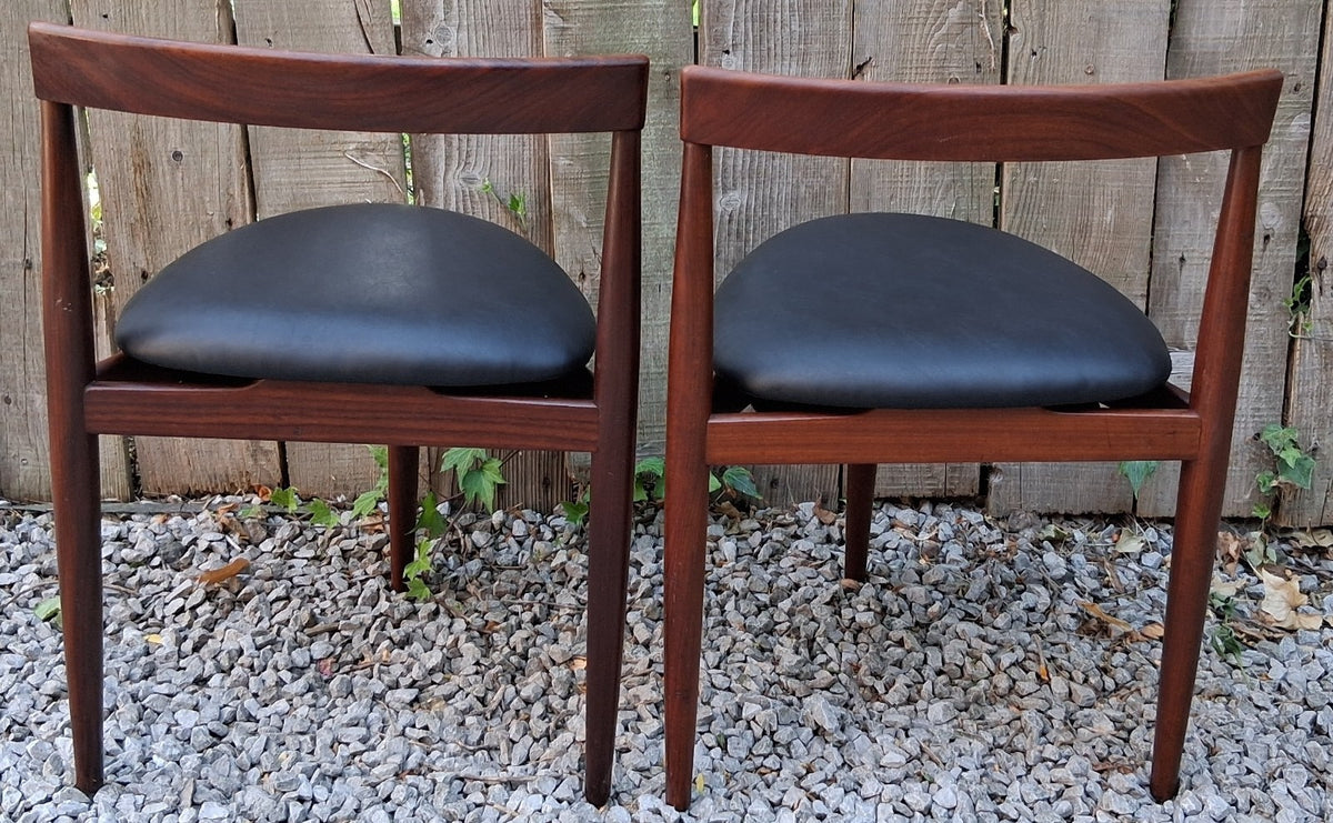 Mid-Century Modern Hans Olsen Frem Rojle Danish Tripod 2 Chairs Roundette A