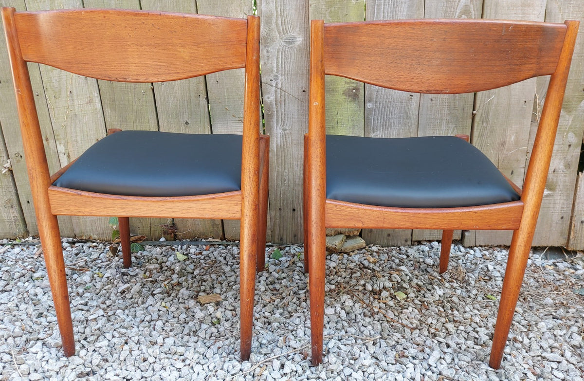 mid century modern 2 dining chairs bramin Black vinyl