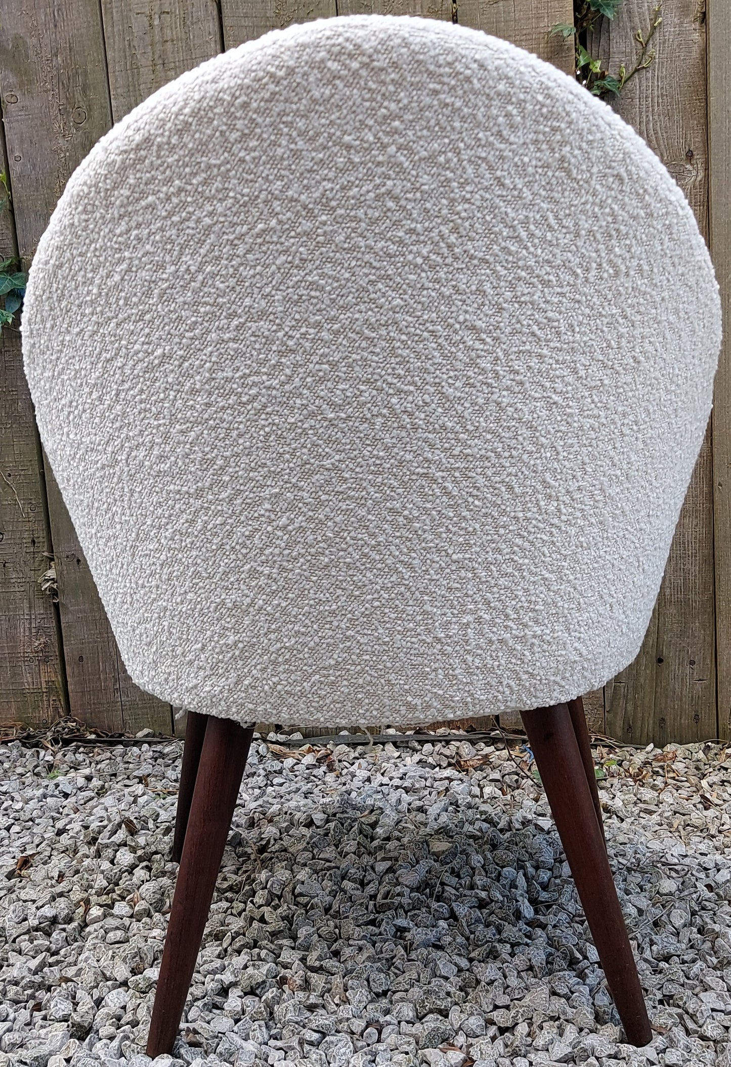 Mid Century Modern Ivory Boucle Tub 'Penguin' Chair