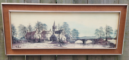 Mid Century Modern Large Folland print Hamlet Bridge