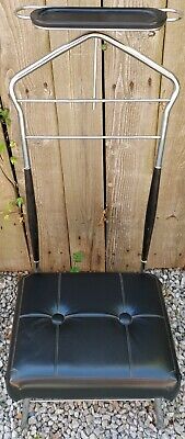 Mid century modern Valet Stand Black Vinyl Metal Tube