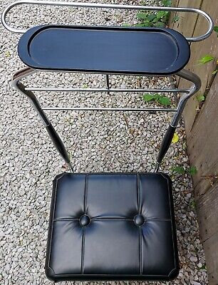 Mid century modern Valet Stand Black Vinyl Metal Tube
