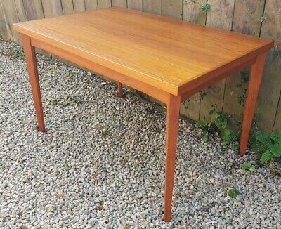 Mcm Extending Teak Table Rectangular angular legs