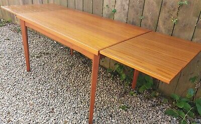 Mcm Extending Teak Table Rectangular angular legs