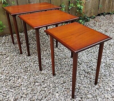 Mcm Nest Of Tables Curved Edge rosewood danish