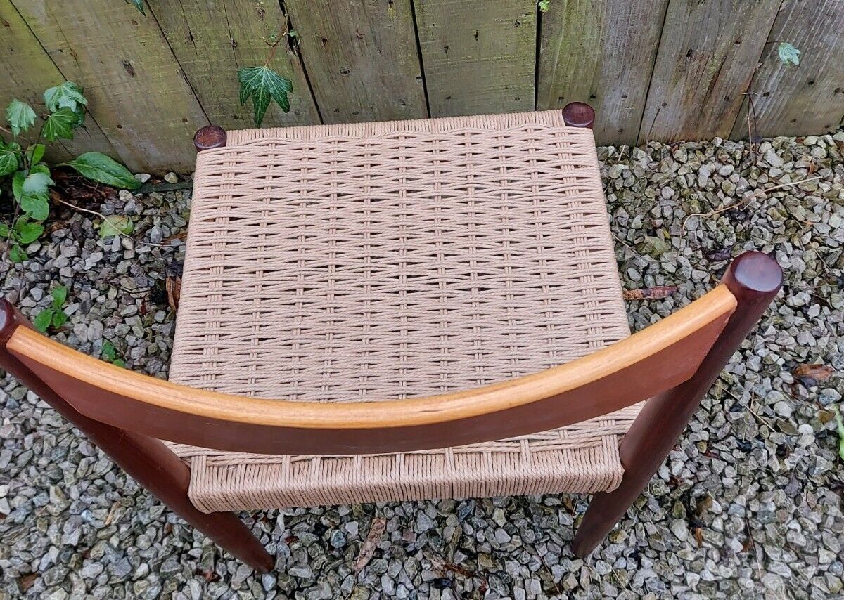 Mid Century Modern 2 Frem Rojle Danish Papercord Chairs Recorded