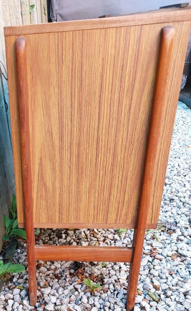 Mid Century Modern Campact Record Holder And Drinks Cabinet Wood Effect Formica