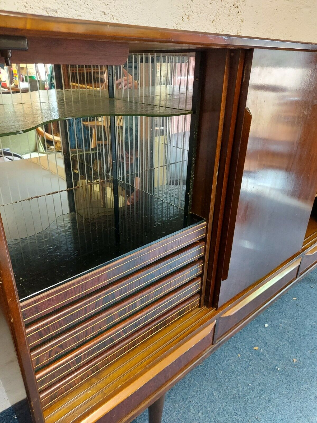 Danish Walnut veneer and solid wood Sideboard Highboard MCM