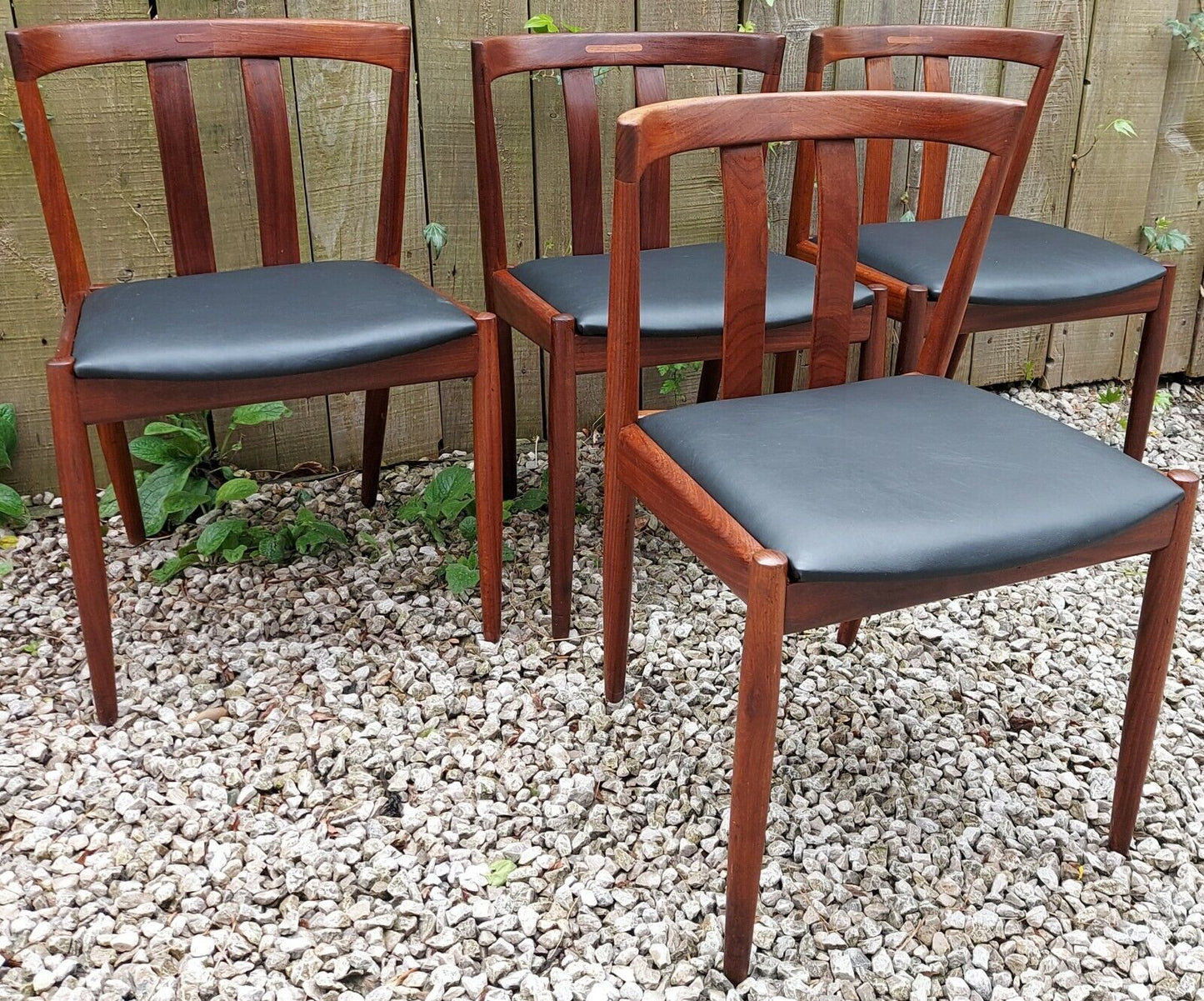 Mid Century Modern 6 Danish curved back Dining Chairs